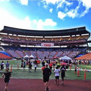 You run into the stadium to cross the finish line and it is pretty awesome. Colt said he as he ran in he could just imagine the whole crowd erupting and screaming "COLT" as he crossed the finish line (not going to lie the energy and feel really was that cool)  