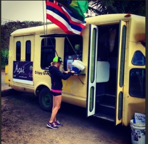 Now for the fun part! Rewarding ourseleves with fresh Acai bowls from the North Shore truck and pieces of pies for Colt and Jess. 